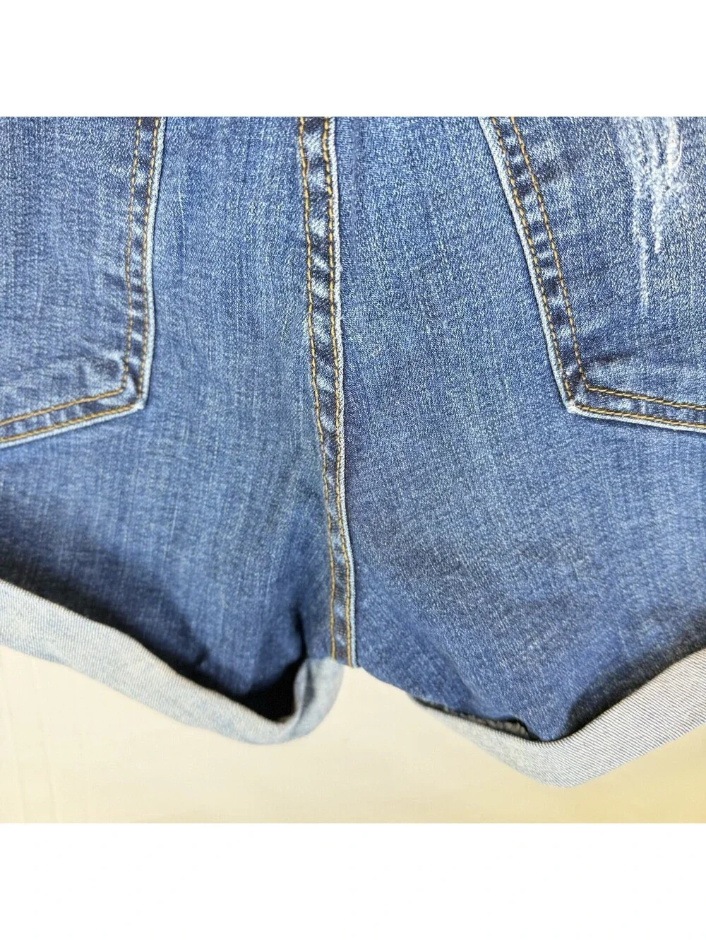 Just Black Womens Size 28 Denim Cut Off Shorts Cuffed Distressed Darker Wash